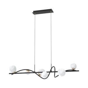 Lampa wisząca NISYRO MD3145-6-EBGN oprawa w kolorze czerni i złota - Zuma Line