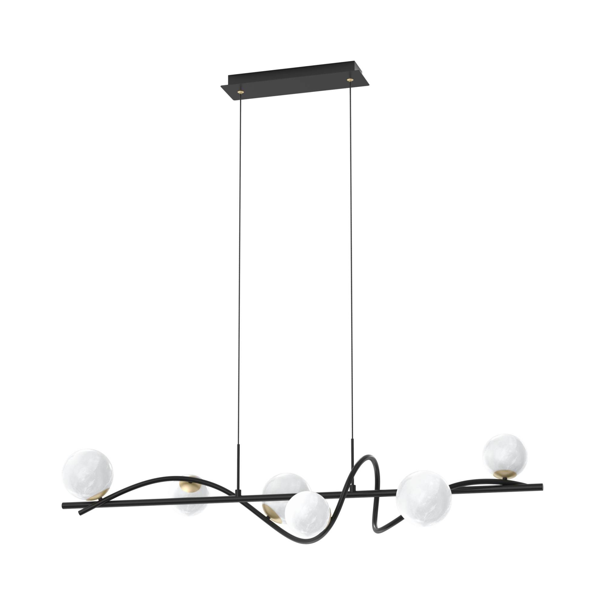 Lampa wisząca NISYRO MD3145-6-EBGN oprawa w kolorze czerni i złota - Zuma Line