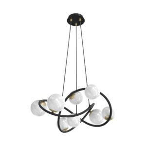 Lampa wisząca NISYRO MD4922-8-EBGN oprawa w kolorze czerni i złota - Zuma Line