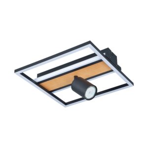 Lampa sufitowa KORDA C230857703 oprawa w kolorze czarnym z elementami drewna - Zuma Line