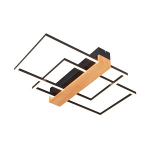 Lampa sufitowa MINAR C230624202A oprawa w kolorze czarnym z elementami drewna - Zuma Line