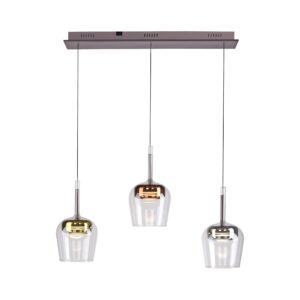 Lampa wisząca Q-KON 2742-70 oprawa w kolorze czarnym z elementami złota miedzi i srebra + pilot - Paul Neuhause