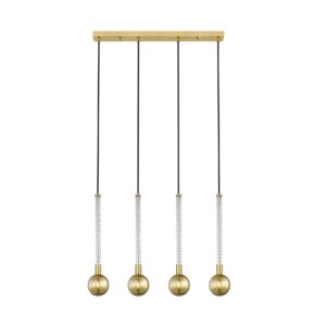 Lampa wisząca MIDA P0583-04A-2GHF oprawa w kolorze szczotkowanego mosiądzu - Zuma Line