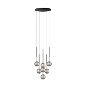 Lampa wisząca ARCTURUS P0574-07F-SDFZ oprawa w kolorze czerni i złota - Zuma Line