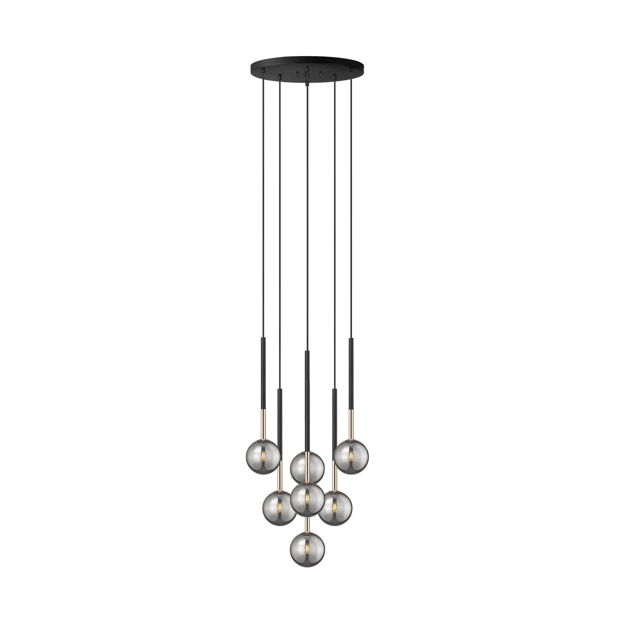 Lampa wisząca ARCTURUS P0574-07F-SDFZ oprawa w kolorze czerni i złota - Zuma Line
