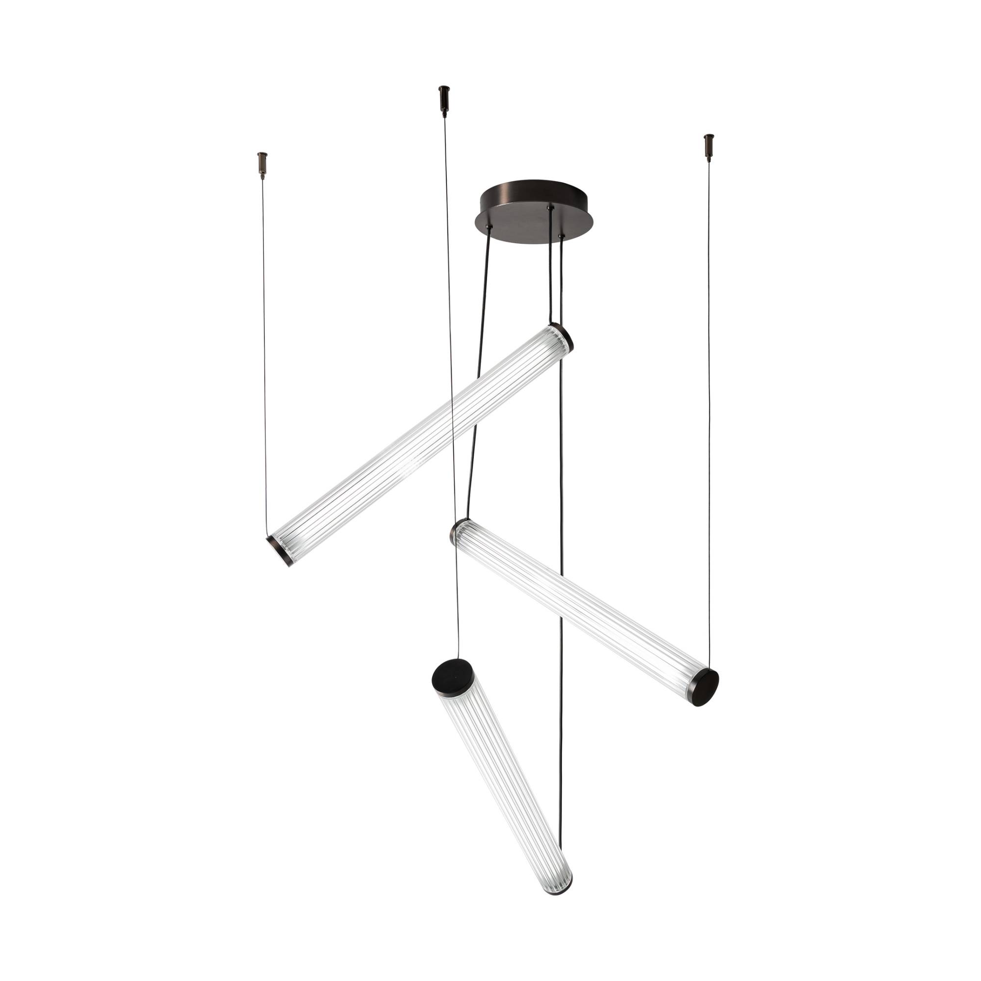 Lampa wisząca COMO 1238 oprawa w kolorze szczotkowanego tytanu + pilot - Zuma Line