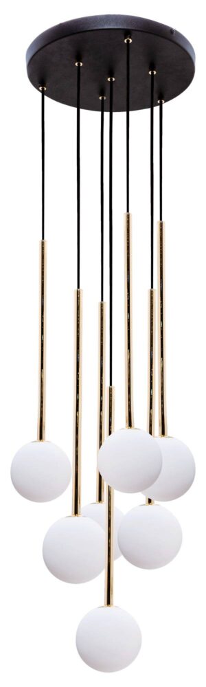Lampa wisząca  ALI 5642 oprawa w kolorze czarnym z elementali złota - Zuma Line