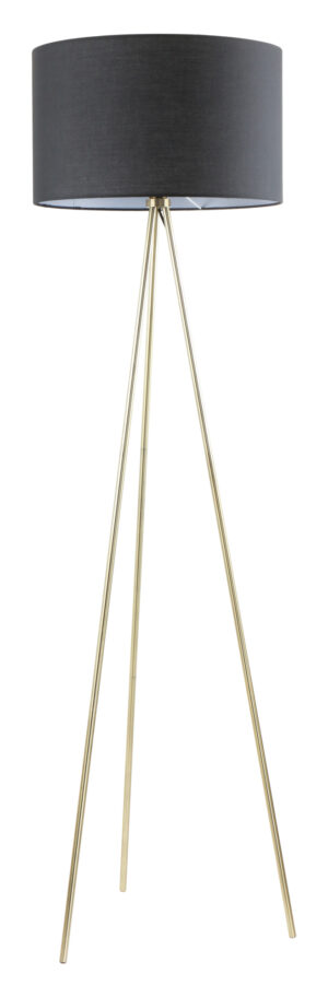 Lampa podłogowa CARA A4001-BK oprawa w kolorze złotym z czarnym kloszem - Zuma Line