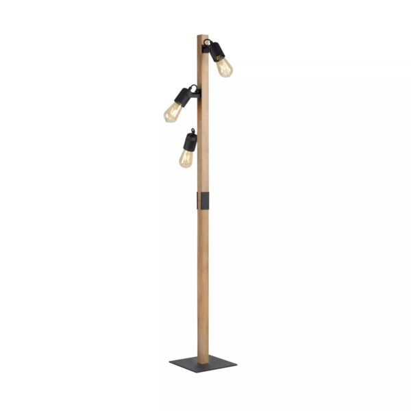 Lampa podłogowa CANOP 15629-18 oprawa w kolorze czerni i drewna - Paul Neuhause