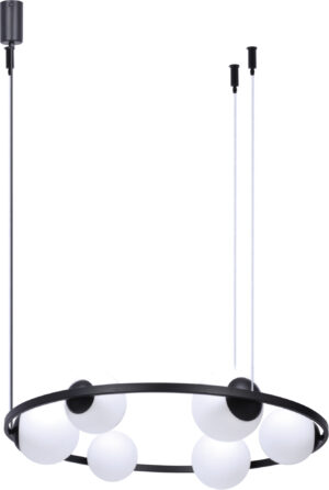 Lampa wisząca ORBIT 6 PENDANT LAMP 5007 oprawa w kolorze czarnym - Zuma Line