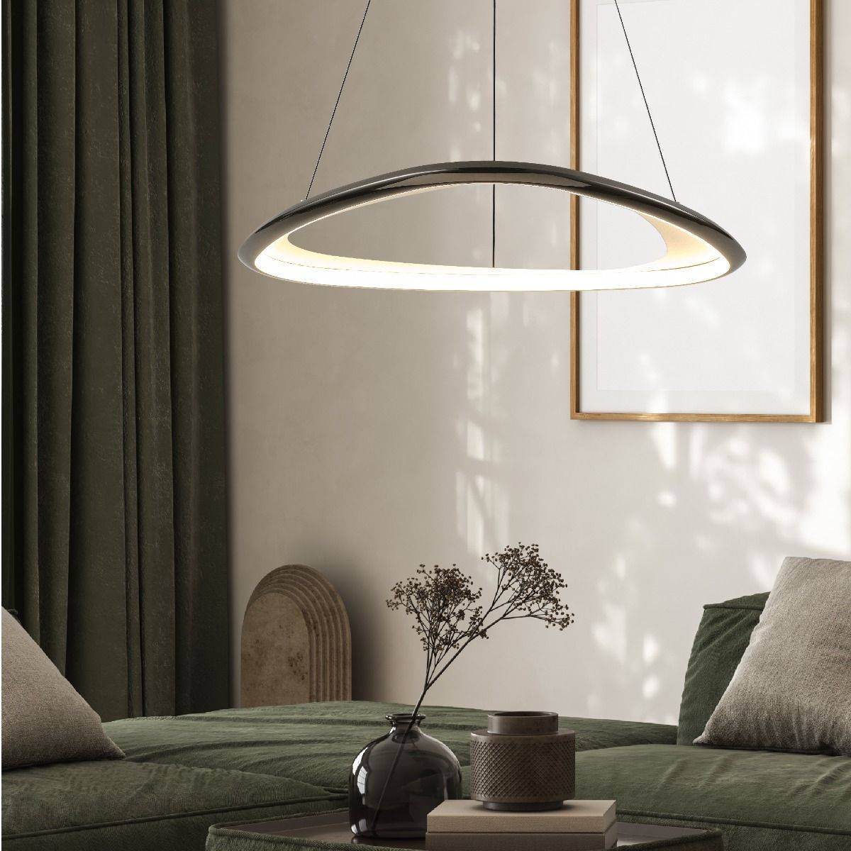 Lampa wisząca GETAFE MD3888-1S-3BCT oprawa w kolorze czerni i chromu - Zuma Line - obrazek 4