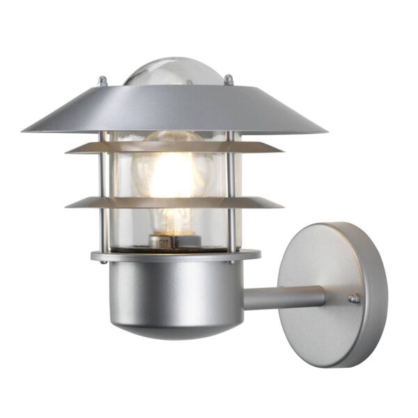 Kinkiet zewnętrzny Helsingor srebrna oprawa w nowoczesnym stylu - Elstead Lighting