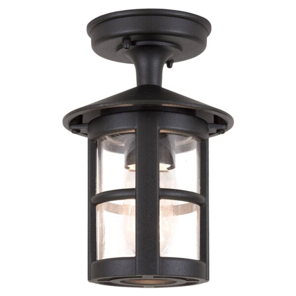 Plafon zewnętrzny Hereford BL21A-BLACK klasyczna oprawa sufitowa w kolorze czarnym - Elstead Lighting