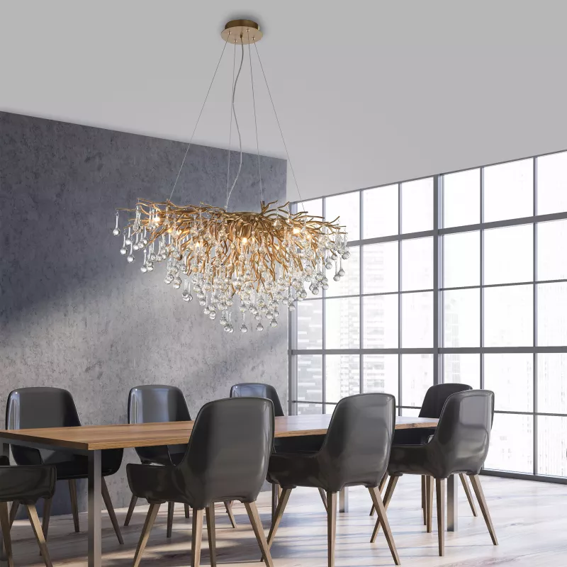 Lampa wisząca ICICLE 2192-11 oprawa w kolorze postarzanego mosiądzu - Paul Neuhause - obrazek 4