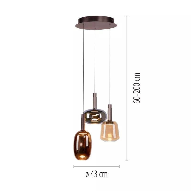 Lampa wisząca IRIDES 2679-70 oprawa w kolorze czarnym z kolorowymi kloszami - Paul Neuhause - obrazek 8