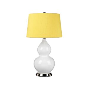 Lampa stołowa ISLA ISLA-PN-TL-YELLOW oprawa w kolorze bieli i polerowanego niklu z żółtym abażurem - Elstead Lighting
