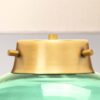 Lampa stołowa KARA DL-KARA-TL-GREEN oprawa w kolorze zielonym szkła i postarzanego mosiądzu z białym abażurem - Elstead Lighting - obrazek 4