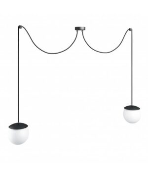Lampa sufitowa wisząca czarno-biała KUUL F KLF222P2 lampa podwójna z regulowaną długością - UMMO