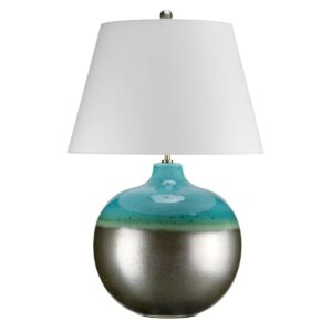 Lampa stołowa LAGUNA LAGUNA-TL-LRG oprawa w kolorze grafitowo-turkusowym z białym abażurem - Elstead Lighting
