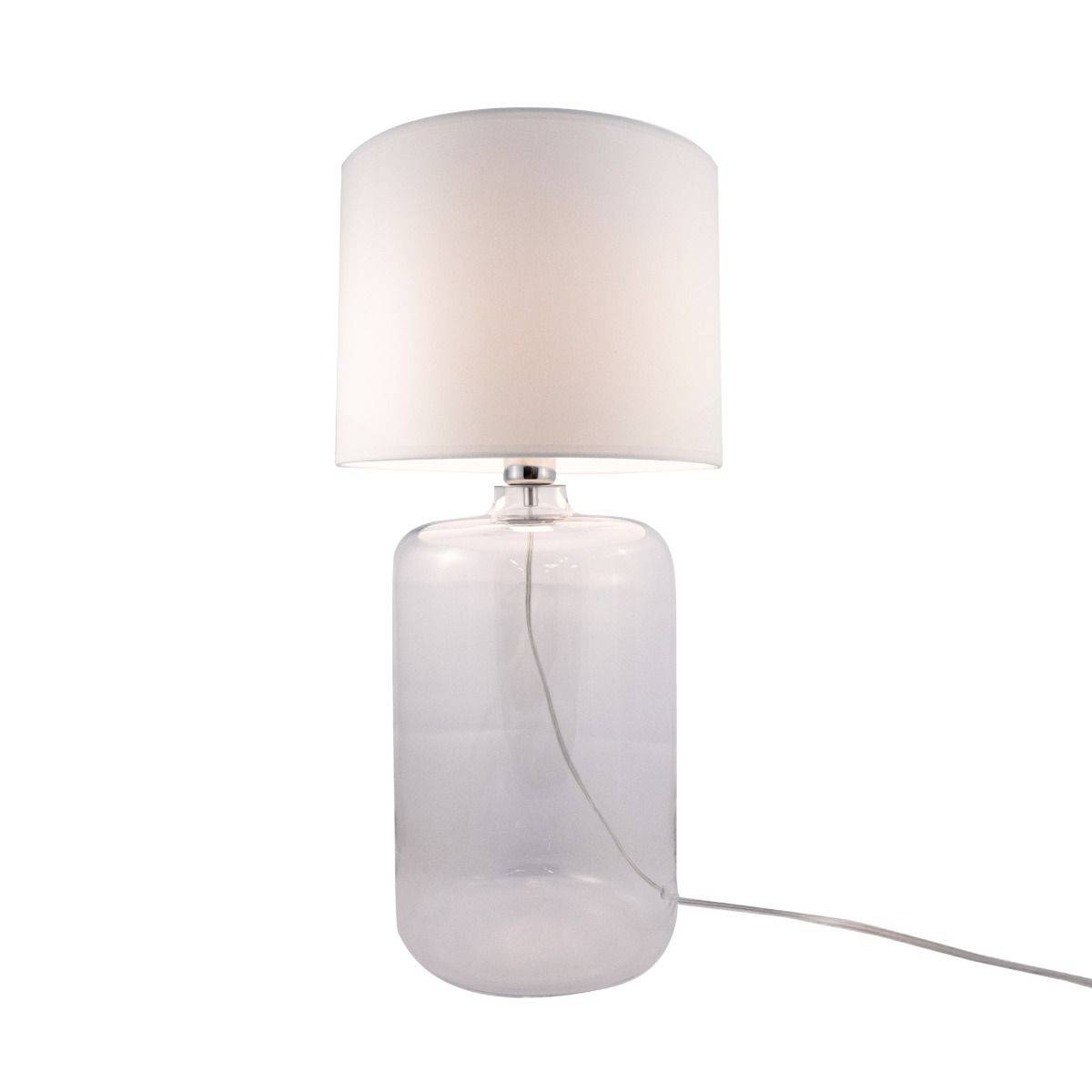 Lampa stołowa AMARSA TRANSPARENT 5506WH szklana oprawa z białym kloszem - Zuma Line - obrazek 2