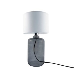 Lampa stołowa SAMASUN GRAFIT 5503WH szklana, dymiona oprawa z białym kloszem - Zuma Line