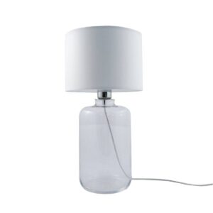 Lampa stołowa SAMASUN TRANSPARENT 5500WH szklana oprawa z białym kloszem - Zuma Line