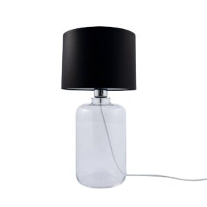 Lampa stołowa SAMASUN TRANSPARENT 5501BK szklana oprawa z czarnym kloszem - Zuma Line