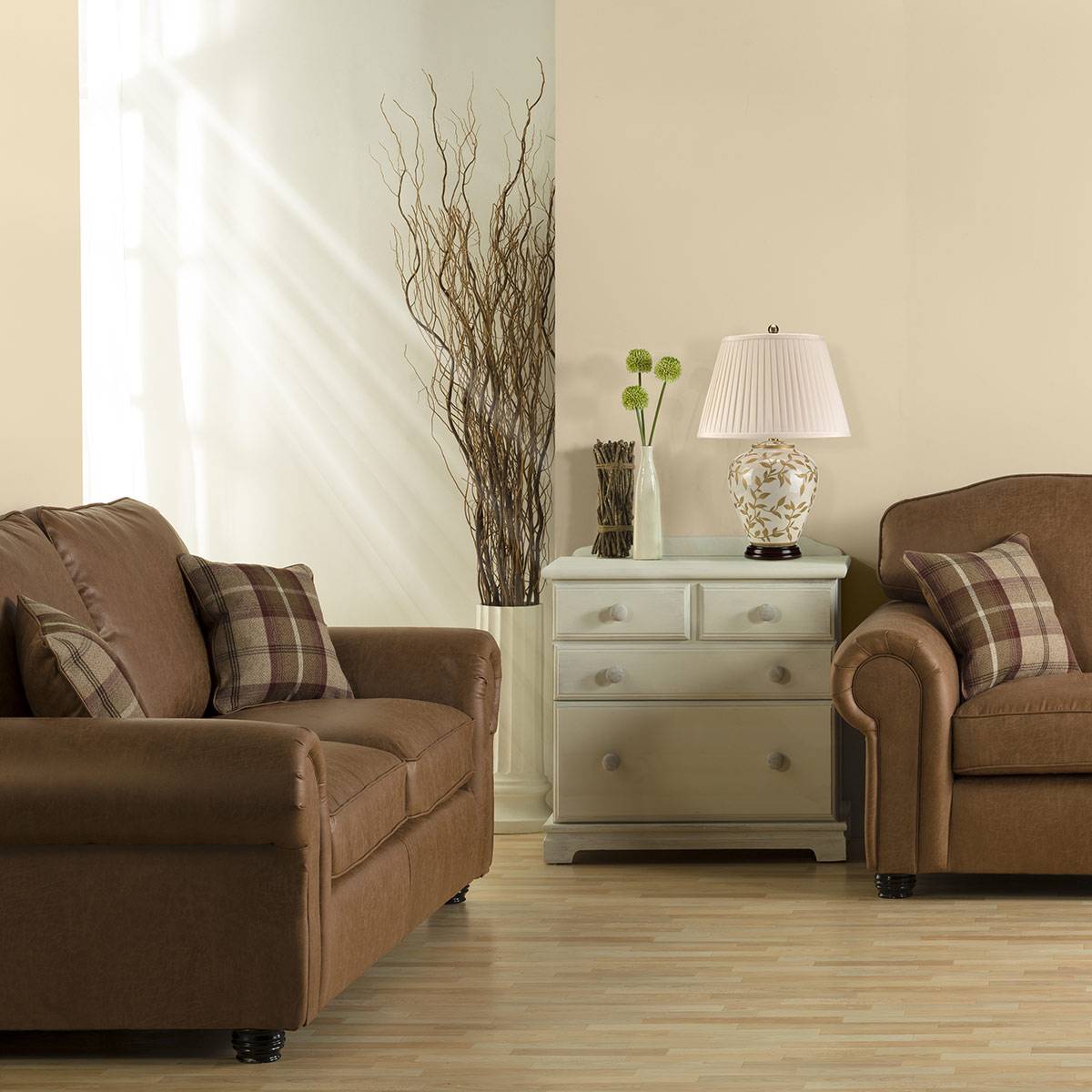 Lampa stołowa LEAVES LEAVES-BR-GL-TL oprawa w kolorze brązowo-złotym z kremowym abażurem - Elstead Lighting - obrazek 3