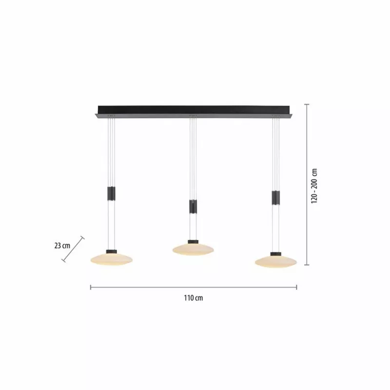 Lampa wisząca LAUTADA 2081-18 oprawa w kolorze czarnym z białymi kloszami - Paul Neuhause - obrazek 2