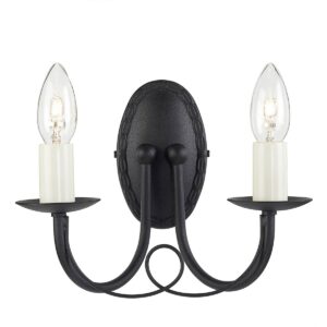 Kinkiet MINSTER MN2-BLACK oprawa w kolorze czarnym - Elstead Lighting