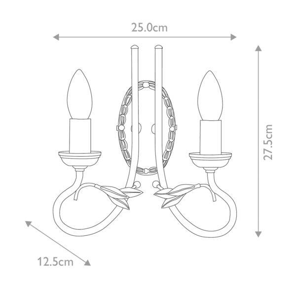 Kinkiet OLIVIA OV2-BLK-GOLD oprawa w kolorze czerni i złotej patyny - Elstead Lighting - obrazek 4