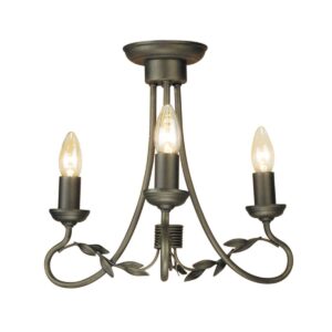 Lampa wisząca Olivia OV3-BLK-GOLD czarno-złota oprawa w rustykalnym stylu - Elstead Lighting