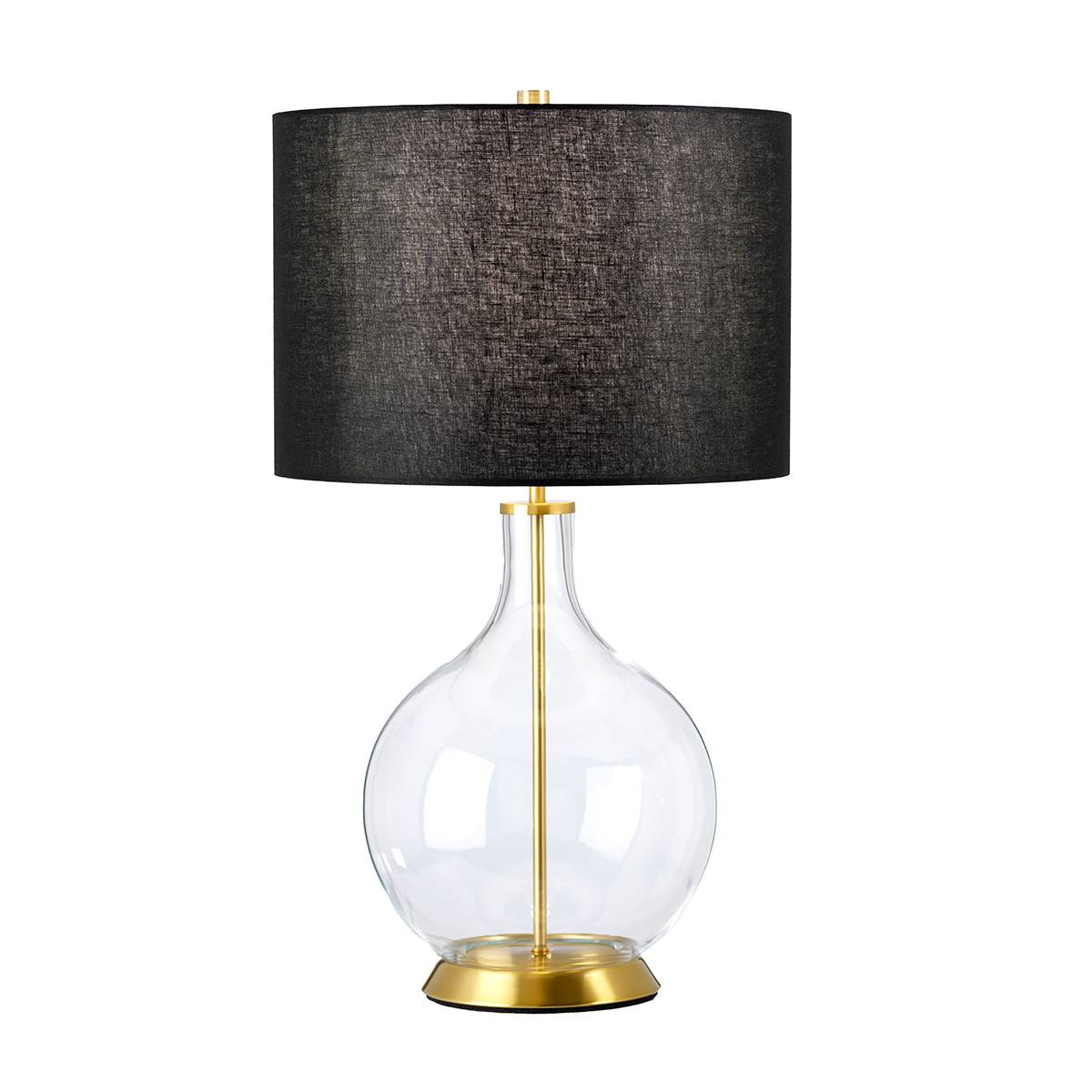 Lampa stołowa ORB ORB-CLEAR-AB-BLK oprawa w kolorze postarzanego mosiądzu z czarnym abażurem - Elstead Lighting