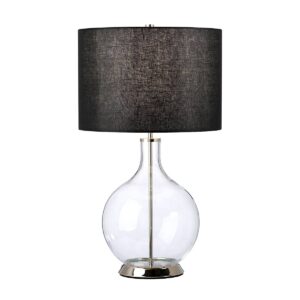 Lampa stołowa ORB ORB-CLEAR-PN-BLK oprawa w kolorze polerowanego niklu z czarnym abażurem - Elstead Lighting
