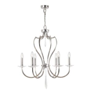 Żyrandol Pimlico PM6 PN klasyczna oprawa w kolorze polerowanego niklu - Elstead Lighting