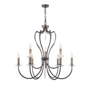 Żyrandol Pimlico PM9 DB klasyczna oprawa w kolorze ciemnego brązu - Elstead Lighting