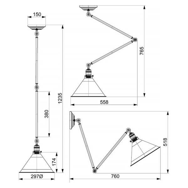Lampa wisząca PROVENCE PV-GWP-AB oprawa w kolorze postarzanego mosiądzu - Elstead Lighting - obrazek 11