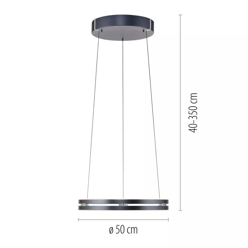 Lampa wisząca PURE E-LOOP 2550-15 oprawa w kolorze szarym + pilot - Paul Neuhause - obrazek 7