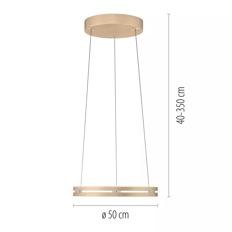 Lampa wisząca PURE E-LOOP 2550-60 oprawa w kolorze mosiądzu + pilot - Paul Neuhause - obrazek 8