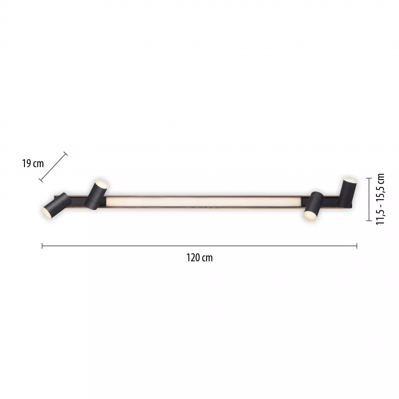 Listwa sufitowa PURE-LINES 6121-79 oprawa w kolorze antracytu i drewna - Paul Neuhause - obrazek 6