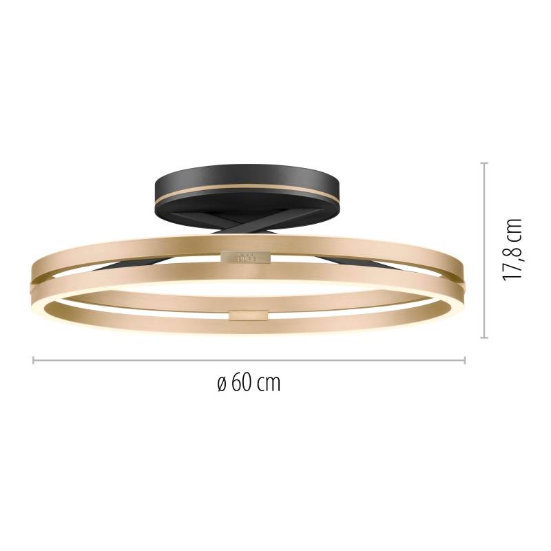 Plafon PURE LOOP 6552-68 oprawa w kolorze czerni i mosiądzu + pilot - Paul Neuhause - obrazek 12