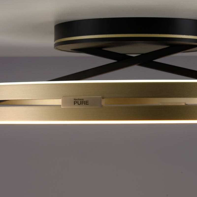 Plafon PURE LOOP 6552-68 oprawa w kolorze czerni i mosiądzu + pilot - Paul Neuhause - obrazek 3