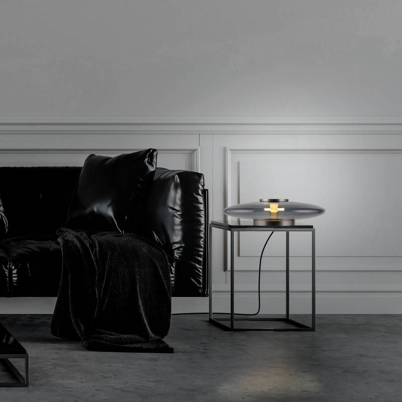 Lampa stołowa PURE VITRUM 4080-15 oprawa w kolorze szarym z dymionym kloszem - Paul Neuhause - obrazek 4