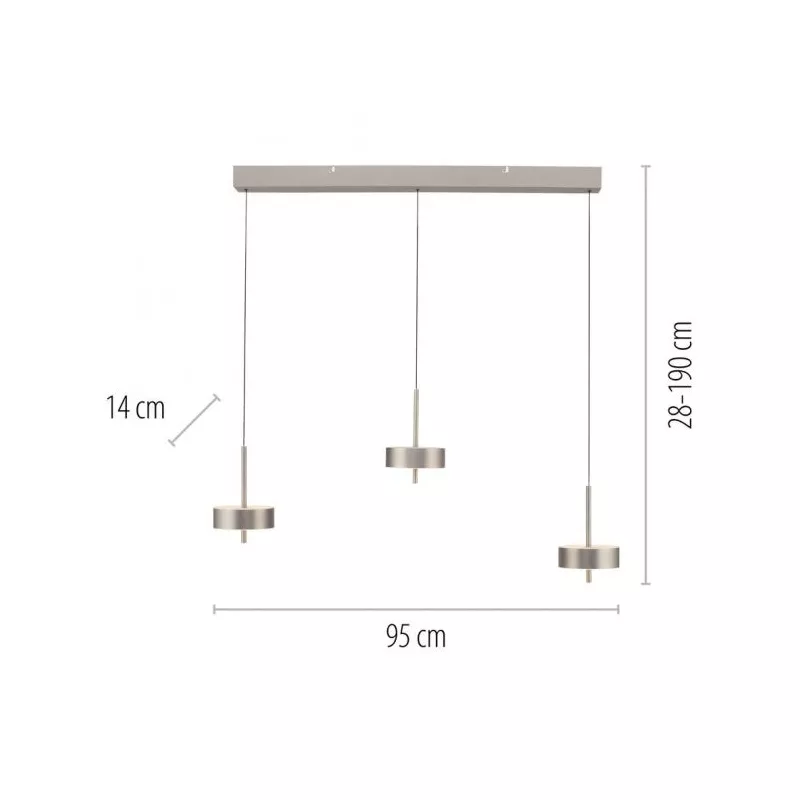 Lampa wisząca Q-ROTATE 2248-95 oprawa w kolorze aluminium + pilot - Paul Neuhause - obrazek 4