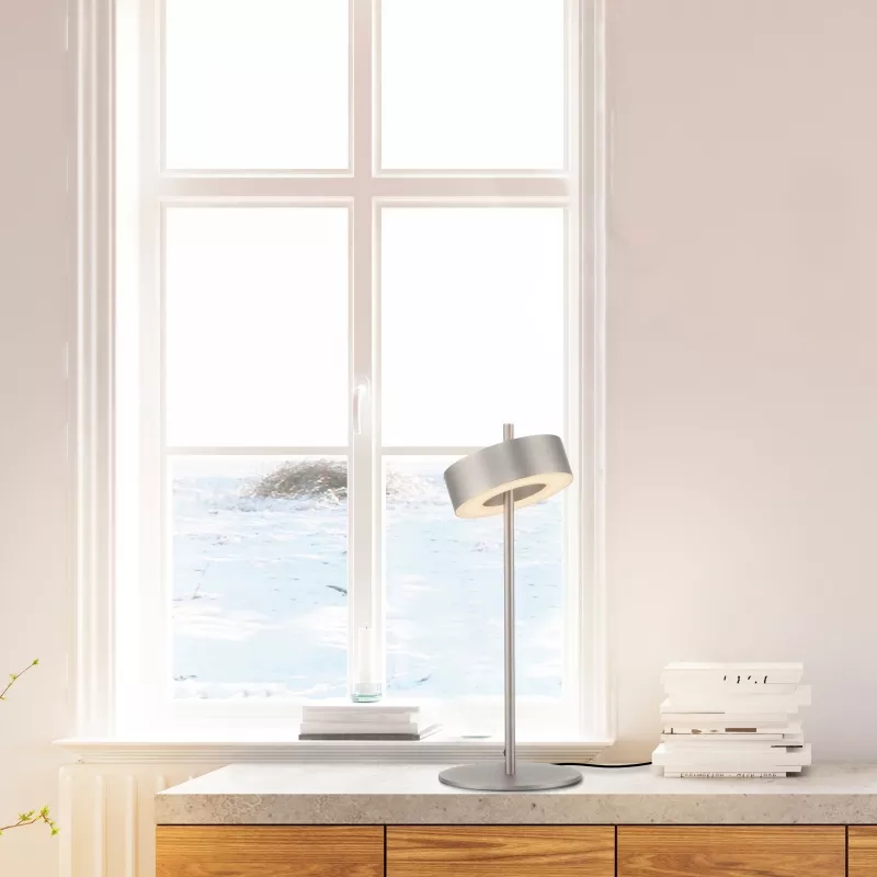 Lampa stołowa Q-ROTATE 4324-95 oprawa w kolorze aluminium + pilot - Paul Neuhause - obrazek 7