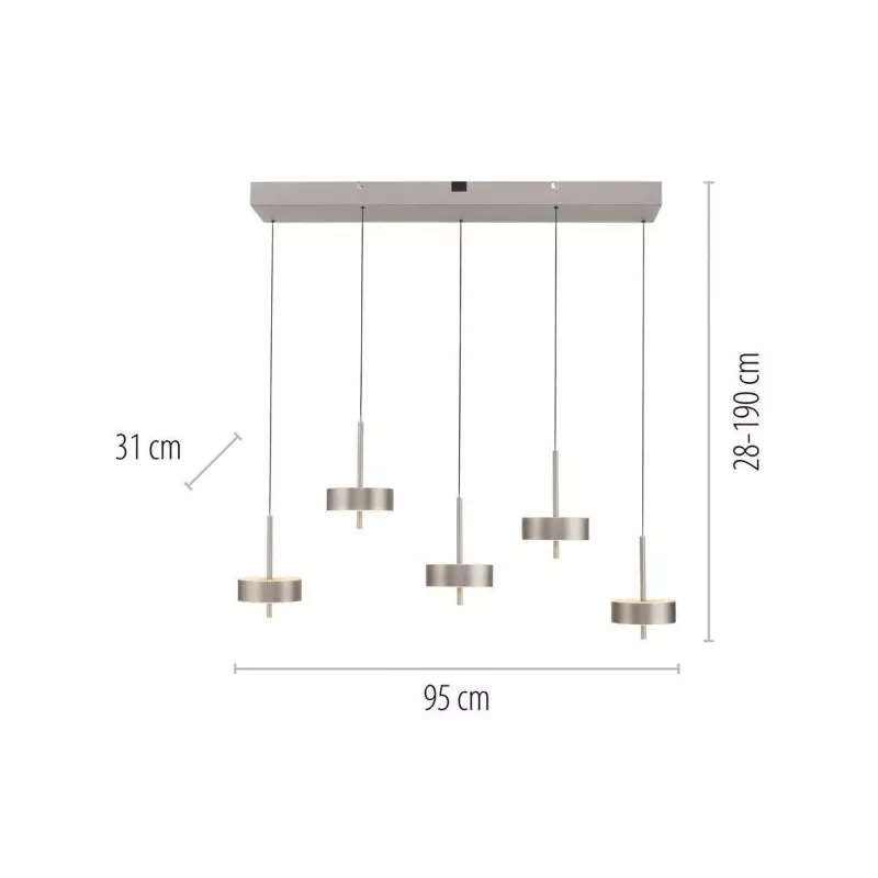Lampa wisząca Q-ROTATE 2249-95 oprawa w kolorze aluminium + pilot - Paul Neuhause - obrazek 4