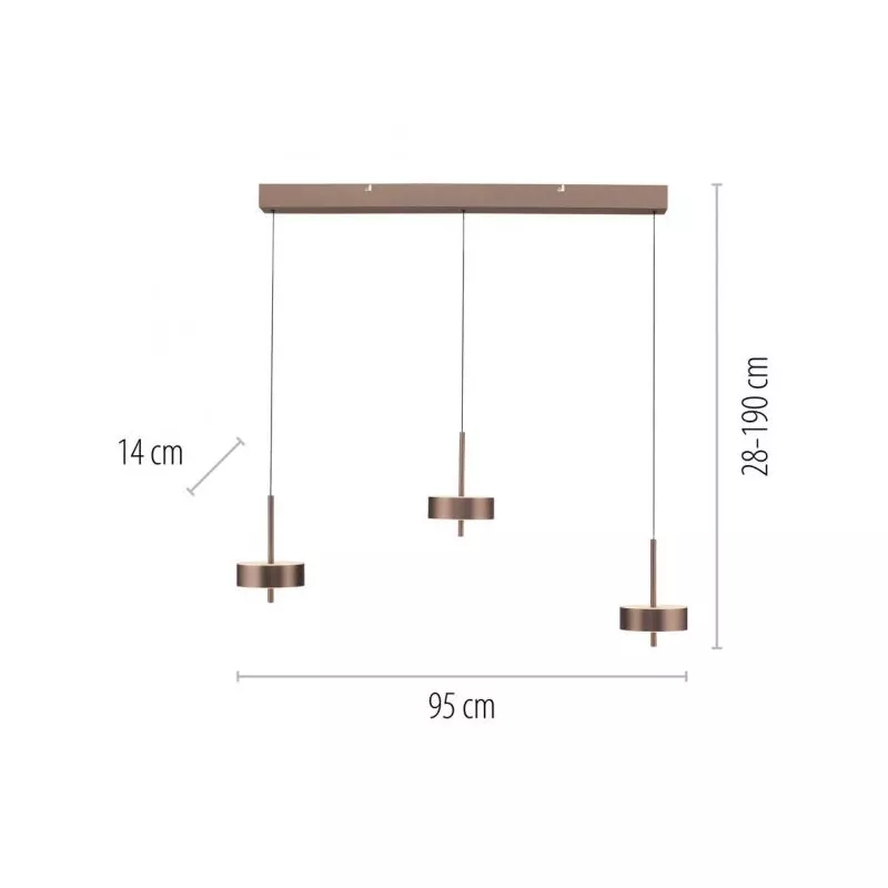 Lampa wisząca Q-ROTATE 2248-34 oprawa w kolorze brązowym + pilot - Paul Neuhause - obrazek 5