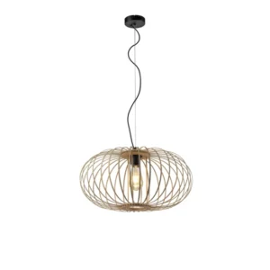 Lampa wisząca RACOON 11409-79 oprawa w kolorze czerni i drewna - Paul Neuhause