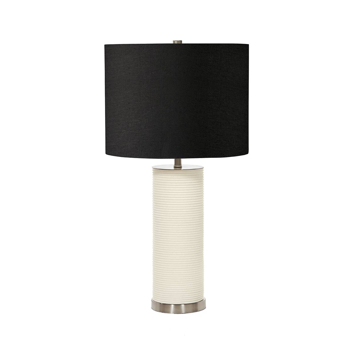 Lampa stołowa RIPPLE RIPPLE-TL-WHT-B oprawa w kolorze białym z elementami polerowanego niklu i czarnym abażurem - Elstead Lighting