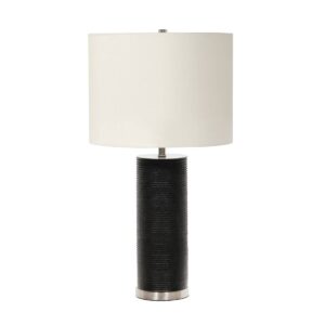 Lampa stołowa RIPPLE RIPPLE-TL-BLK-W oprawa w kolorze czarnym z elementami polerowanego niklu i białym abażurem - Elstead Lighting